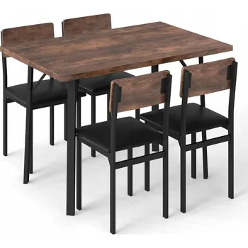 Jídelní set Jídelní set pro 4 osoby: Stůl a 4 čalouněné židle, 5 dílů