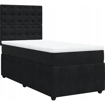 Postel Čalouněná jednolůžková postel VidaXL 90x190 cm černá