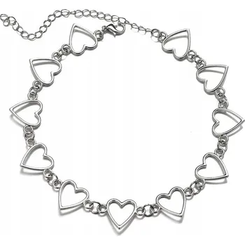 Náhrdelník Korejská Móda Vintage Duté Pink Křišťálové Srdce