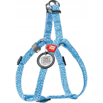 Postroj pro psa Postroj pro kočky a psa z bavlny s QR kódem, reflexní, modrý, velikost XS