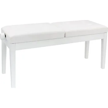 Klavírní stolička a lavice Pianonova HY-PJ022 Dvojitá klavírní stolička White Matt (Jako nové)