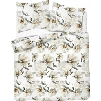 Povlečení Povlečení Saténové 220x200 Květiny na světlém pozadí