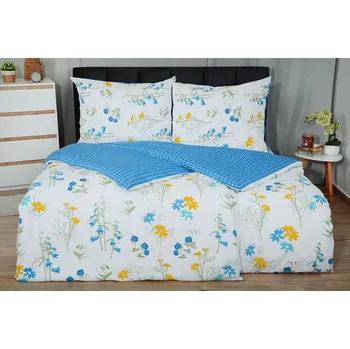 Povlečení Krepové povlečení PLUS prodloužené KETA modré