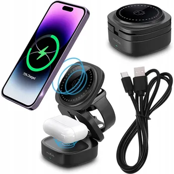 Indukční Nabíječka Stojan Magsafe Pro iPhone, Airpods a Apple Watch 3v1