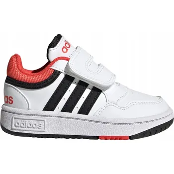 Dětská móda Dětské boty adidas Hoops bílé na suchý zip H03860 velikost 23