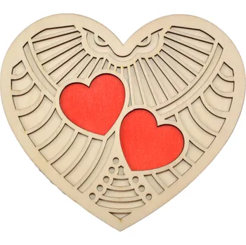 Svatební dekorace Podnos na snubní prstýnky - červená srdíčka