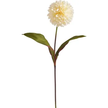 umělá květina Jiřina s listy 71 cm - krémová