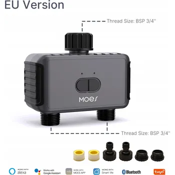 Zavlažovač 2-cestný Bluetooth ventil na vodu Zahradní zavlažovač Programovatelný časovač
