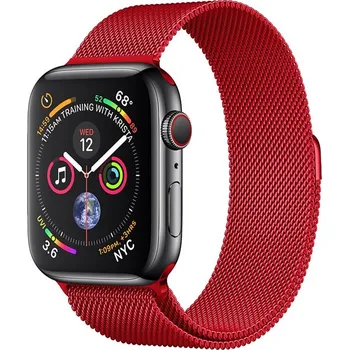 Řemínek na hodinky AW MILÁNSKÝ LOOP pro Apple Watch - Magnetický - Červený Šířka uchycení řemínku: 38/40/41/42mm, Barva: Červený IR-AWMTLP04