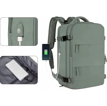 BATOH PŘÍRUČNÍ ZAVAZADLO DO LETADLA RYANAIR WIZZ AIR 40x25x20 cm SZSYCN zelený