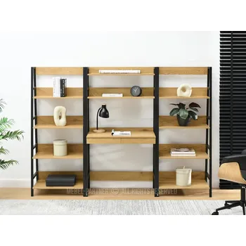 Psací stůl Psací stůl s regály VIOREL - dub / černý