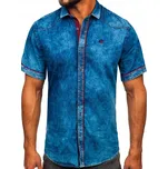 Denley pánská ležérní košile s krátkým rukávem slim fit bavlna velikost M