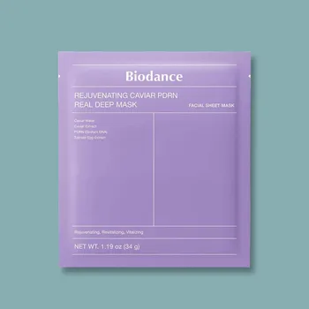 Pleťová maska Biodance Rejuvenating Caviar PDRN Real Deep Mask regeneračná a spevňujúca maska s kaviárom a PDRN 34 g Balenie: 4ks (box)