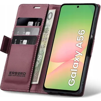 Pouzdro na mobilní telefon Flipové pouzdro Erbord pro Samsung Galaxy A56, červené