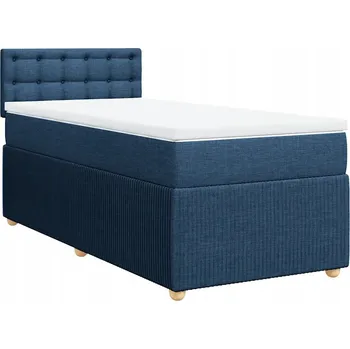 Postel Čalouněná jednolůžková postel VidaXL 90x190 cm, odstíny modré