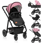 Kočárek 3v1 Lionelo LO-AMBER PINK ROSE
