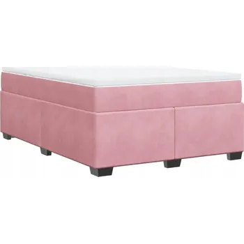 Postel Čalouněná dvoulůžková postel VidaXL 140x190 cm, odstíny růžové