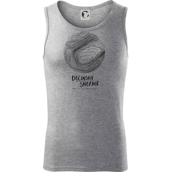 Děčínský Sněžník - vrstevnice v kruhu - Tílko pánské Core - L ( Tmavě šedý melír )