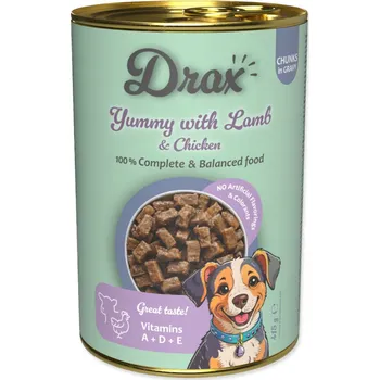 Krmivo pro psa Krmivo pro psa DRAX 415g kousky jehněčího masa v omáčce