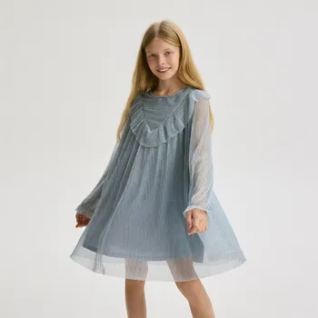 Dívčí šaty Reserved - Lesklé šaty - bleděmodrá - 9170X-05X - 9170X-05X-U13