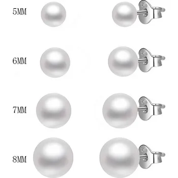 Náušnice Olivie Náušnice 8mm sladkovodní perly 5503 Ag 925; ≤1,4 g.