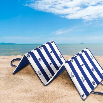 Zahradní lehátko Plážové lehátko PRUH A KOTVIČKA modro-bílé