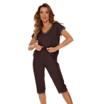 Dámské krátké pyžamo De Lafense 880 Chocolade XL Hnědá