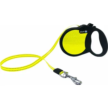 Vodítko pro psa Alcott Visibility 5m - Reflexní samonavíjecí vodítko pro psa, neonově žluté, velikost M