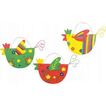 Obraz Malé dřevěné slepičky barevné 3 ks