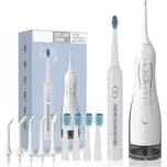 Sada sonického elektrického kartáčku a bezdrátové ústní sprchy 2v1, bílá