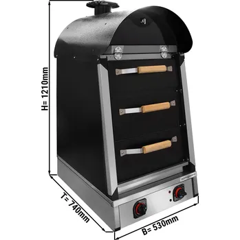 Příprava pizzy G.Gastro Elektrická Kumpir pec na brambory - manuální - se 3 šuplíky