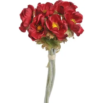 umělá květina Kytice sasanek anemon tmavě červené 6 kusů