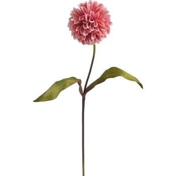 umělá květina Jiřina s listy 71 cm - starorůžová