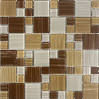 Obklad MOSAIC Skleněná mozaika MSM61 hnědá šrafovaná