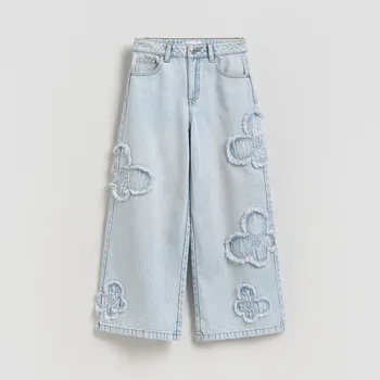 Reserved - Džíny wide-leg s aplikacemi - modrá - 620FZ-05J - 620FZ-05J-116