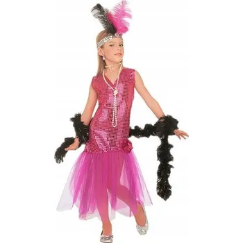 Karnevalový kostým KOSTÝM BRIGITTE GLAMOUR FLAPPER RETRO RŮŽOVÝ 128