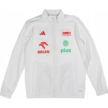 Pánská mikina Tréninková Mikina adidas Polsko Volejbal Bílá pánská (IA0416B) - L