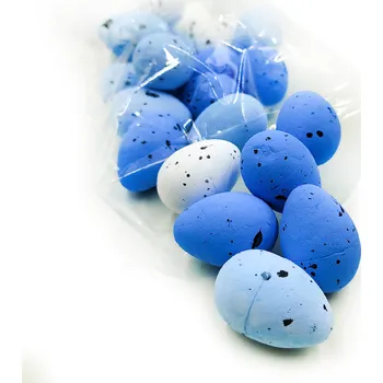 Velikonoční dekorace mech-mech.cz Křepelčí vejce 25 x 35 mm - Modrobílé - 24 ks