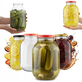 Sklenice 6x sklenice 3l zavařeniny likéry + víčko fi100