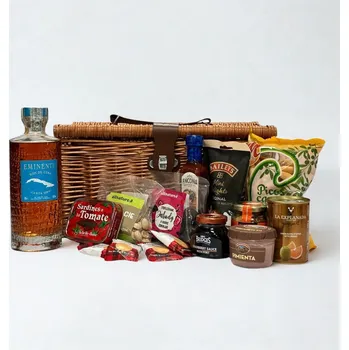 Dárkový potravinový koš Dárkový Piknikový Koš s Alkoholem - Eminente Carta Oro 0,7l 40,3%