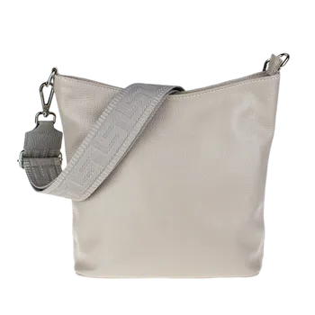 NovaKabelka.cz Kožená italská crossbody kabelka Amalia Grigia Perla I