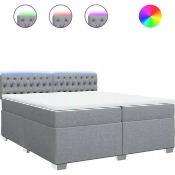 Postel Čalouněná dvoulůžková postel VidaXL 200x200 cm, odstíny šedé