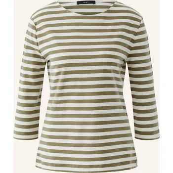 Dámské tričko Oui Dámské Tričko Soleila S 3/4 Rukávem, khaki / světle šedá, 42