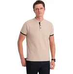 Tričko pánské bez límečku béžové V5 OM-TSCT-0156 M