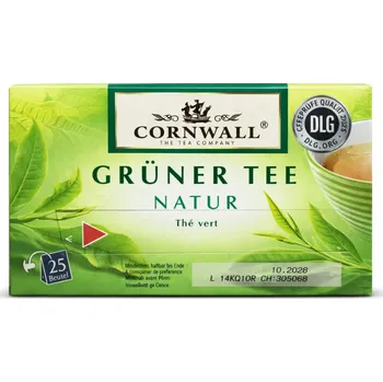 Čaj Cornwall zelený čaj natur 25 sáčků 43,75 g - originál z Německa