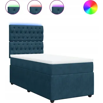 Postel Čalouněná jednolůžková postel VidaXL 90x200 cm, odstíny modré