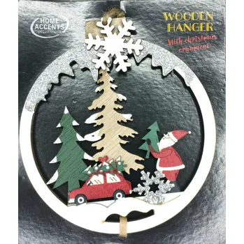 Vánoční dekorace Dřevěné vánoční vánoční koule Home Accents