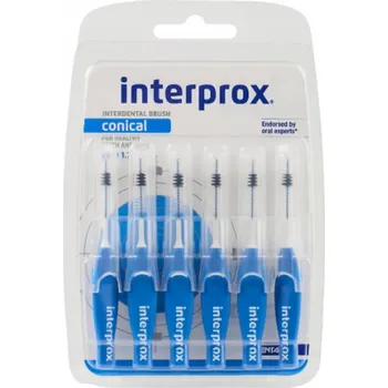 Zubní kartáček Interprox 4G modré kónické mezizubní kartáčky – balení 6 kusů