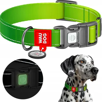 Obojek pro psa Materiálový obojek pro psa s odrazkou Waudog, velikost XL