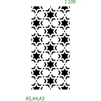 Plastová šablona pro malování - Strukturální vzory - Hvězdy v obrazci (J109) - A5 , Nelepící folie